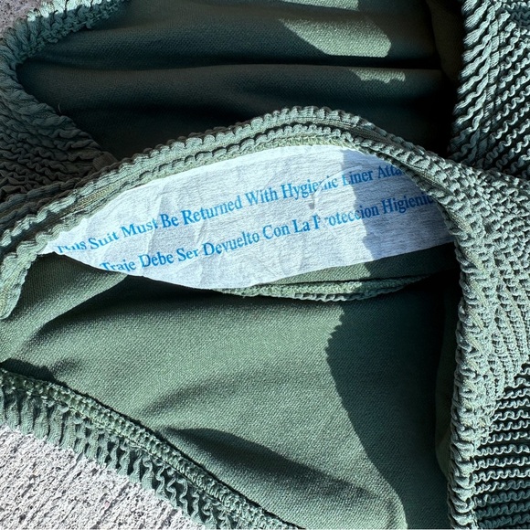 Green Textured One-Piece Swimsuit NWT - Picture 6 of 9